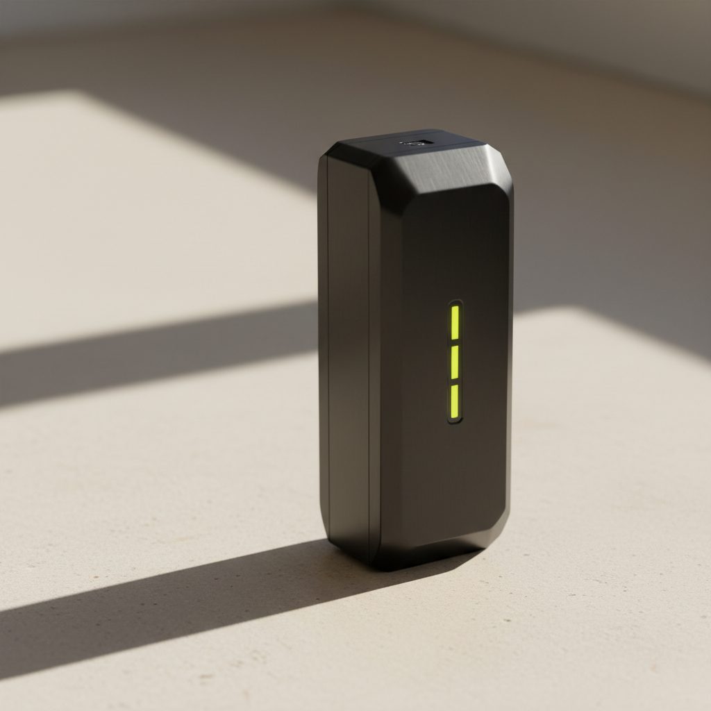 eBike battery pack with glowing charge indicator